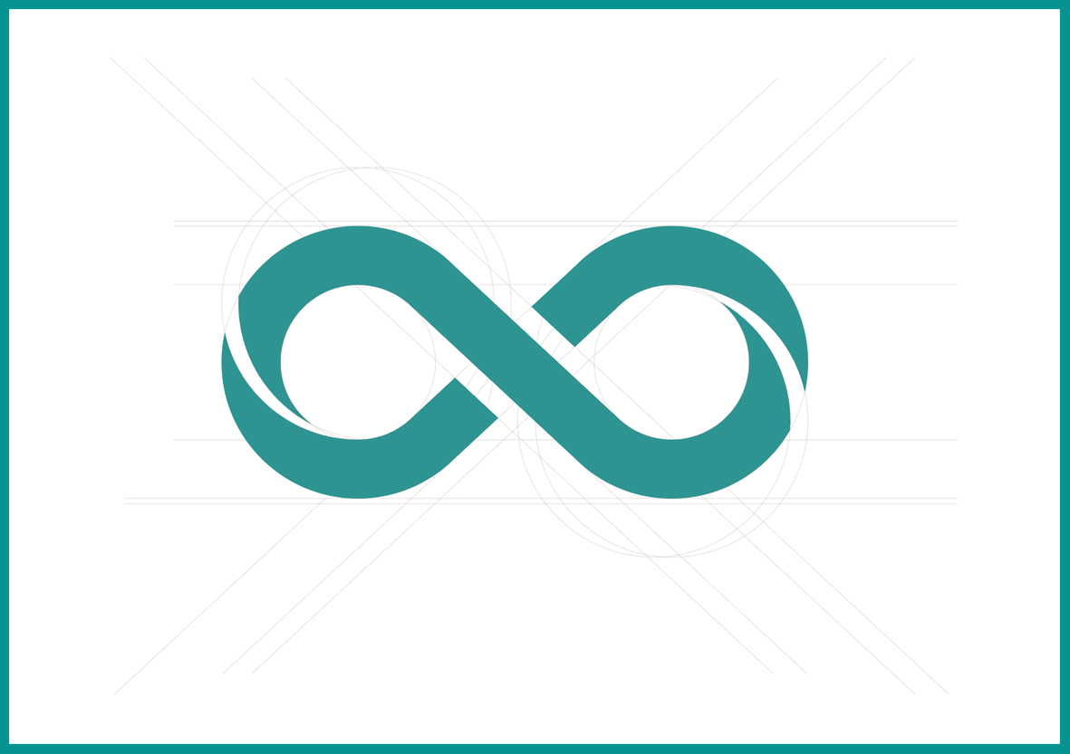 Proceso de creación de logotipo Animus en dibujo técnico relleno de color. El color de relleno está aplicado y la forma se hace más visible.