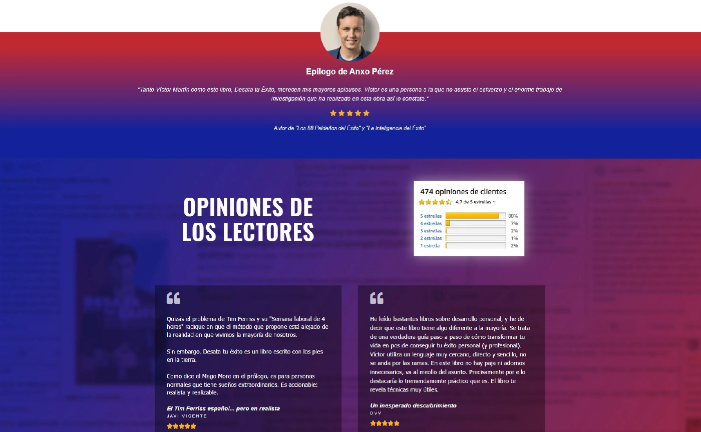 Captura 2 del sitio web del libro Desata tu Éxito