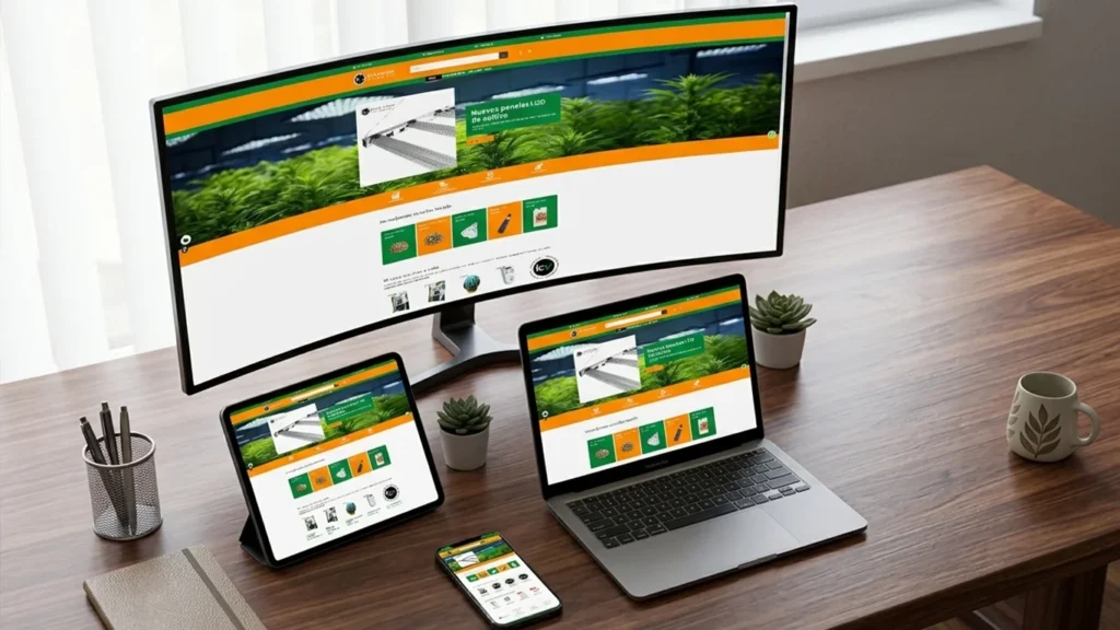 Mockup de la interfaz de la tienda online WooCommerce de La Cabra Verde, optimizada para la venta y conversión de productos en Jaén.